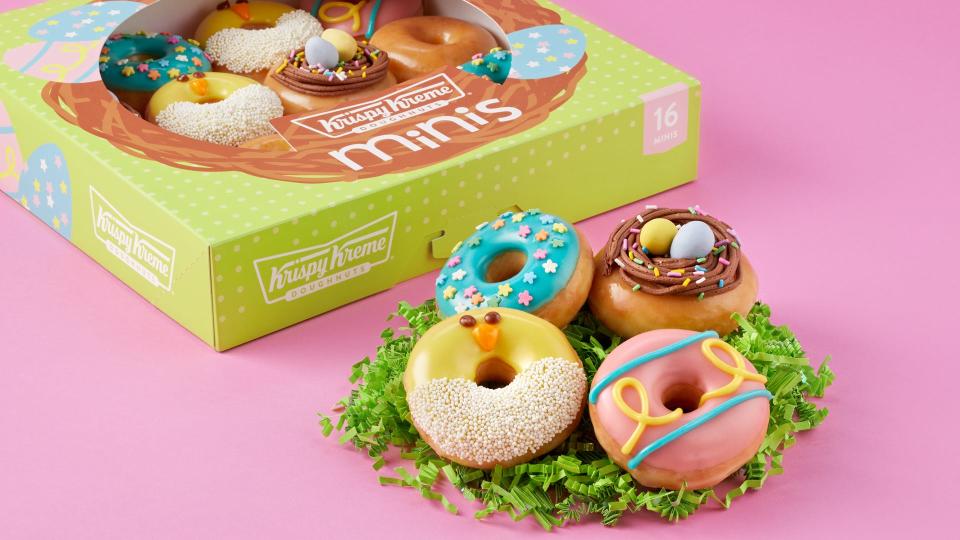 Krispy Kreme announced Tuesday it is helping customers "hatch happy" by introducing an all-new Spring Minis Collection, available starting March 19 for a limited time.