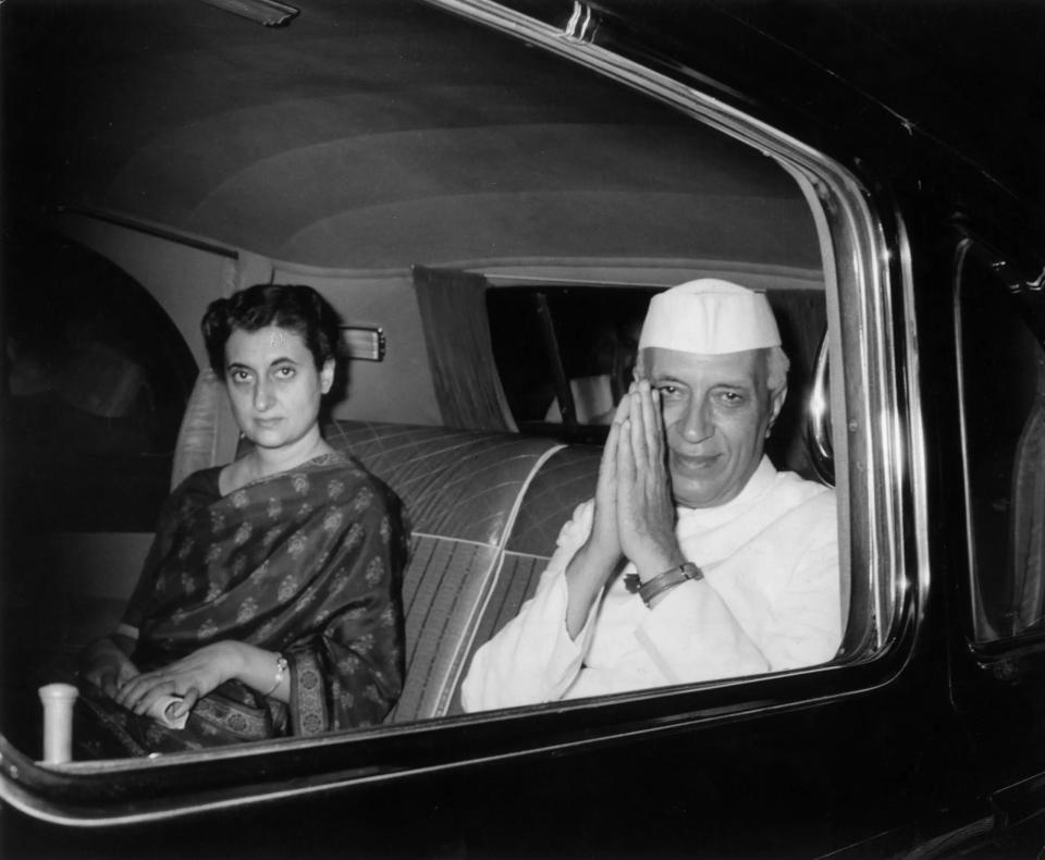 Indira Gandhi with father Nehru