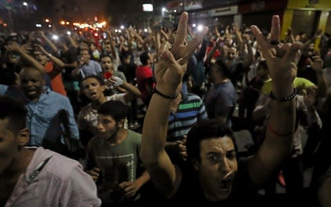 Small groups of protesters gather in central Cairo shouting anti-government slogans in Cairo, Egypt September 21, 2019. - Credit: Reuters