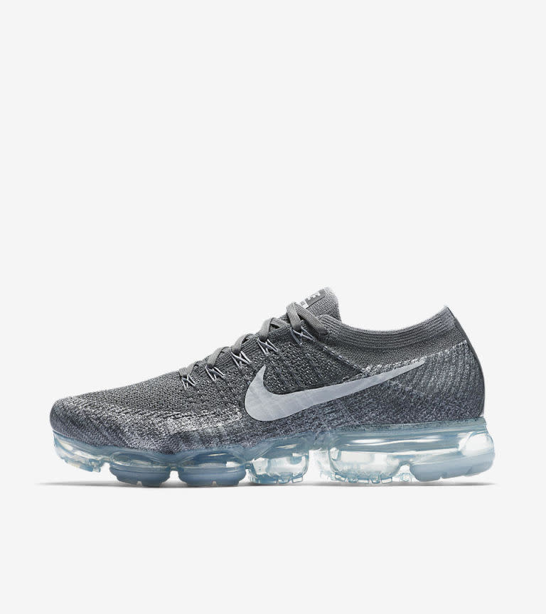 <p><span>Trainers that are s</span>o sleek and high-tech that you'll want to keep them in a glass box atop a stainless steel plinth inside a subterranean vault that can only be accessed by a retina scan, Nike's VaporMax has placed the Swoosh right back in the innovation conversation, one that's been dominated by adidas until, well, until these came along.</p><p><em>£170, <a rel="nofollow noopener" href="https://www.jdsports.co.uk/product/grey-nike-air-vapormax/264590/" target="_blank" data-ylk="slk:jdsports.co.uk;elm:context_link;itc:0;sec:content-canvas" class="link ">jdsports.co.uk</a></em></p>