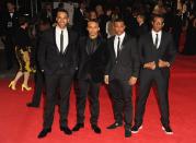 LONDON, ENGLAND - OCTOBER 23: Music group JLS (L-R) Marvin Humes, Aston Merrygold, J.B. Gill and Oritse Williams attend the Royal World Premiere of 'Skyfall' at the Royal Albert Hall on October 23, 2012 in London, England. (Photo by Eamonn McCormack/Getty Images)