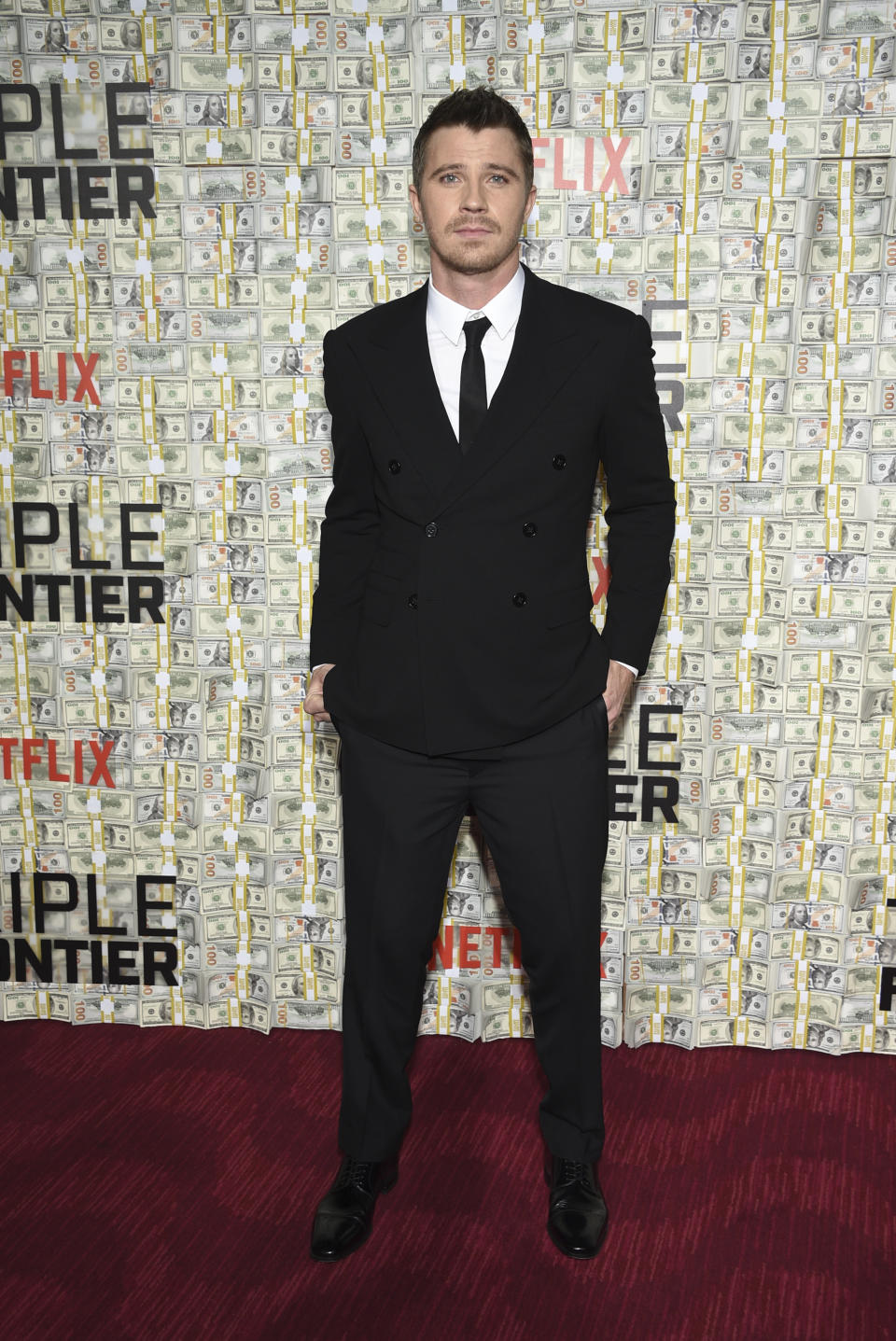 FILE - Garrett Hedlund attends the world premiere of "Triple Frontier" on Sunday, March 3, 2019, in New York. Hedlund turns 39 on Sept. 3. (Photo by Evan Agostini/Invision/AP, File)