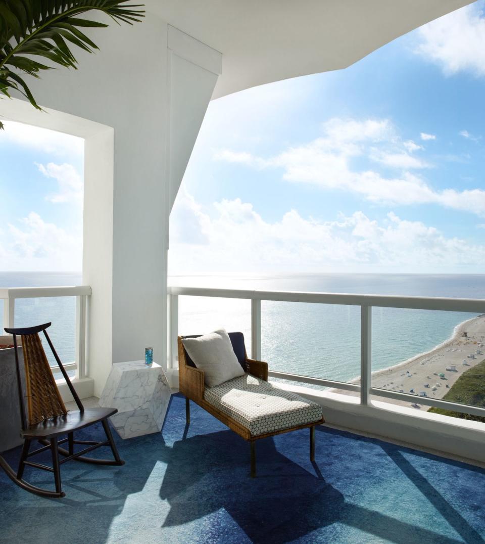 balcony view from miami beach penthouse designed by jean louis deniot