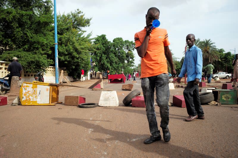 Supporters of Imam Mahmoud Dicko and other opposition political parties protest against President Ibrahim Boubacar Keita in Bamako