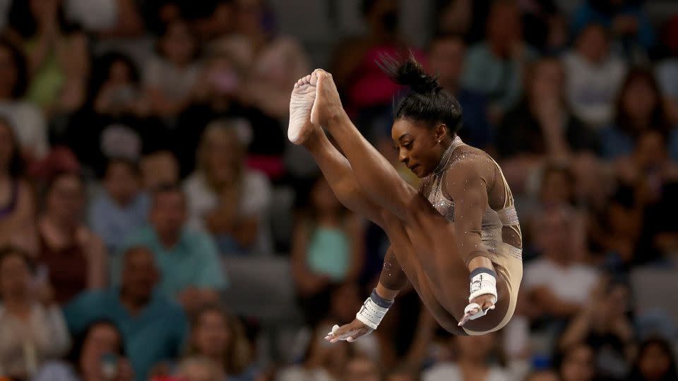 Biles will be looking to add to her seven Olympic medals, should she qualify for Paris 2024. - Elsa/Getty Images