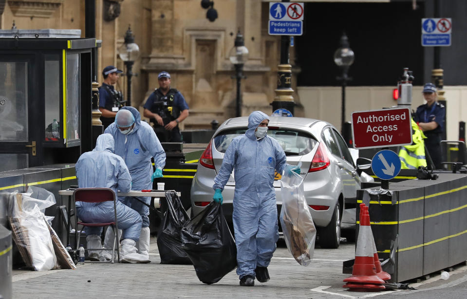 Car crash outside U.K. Parliament