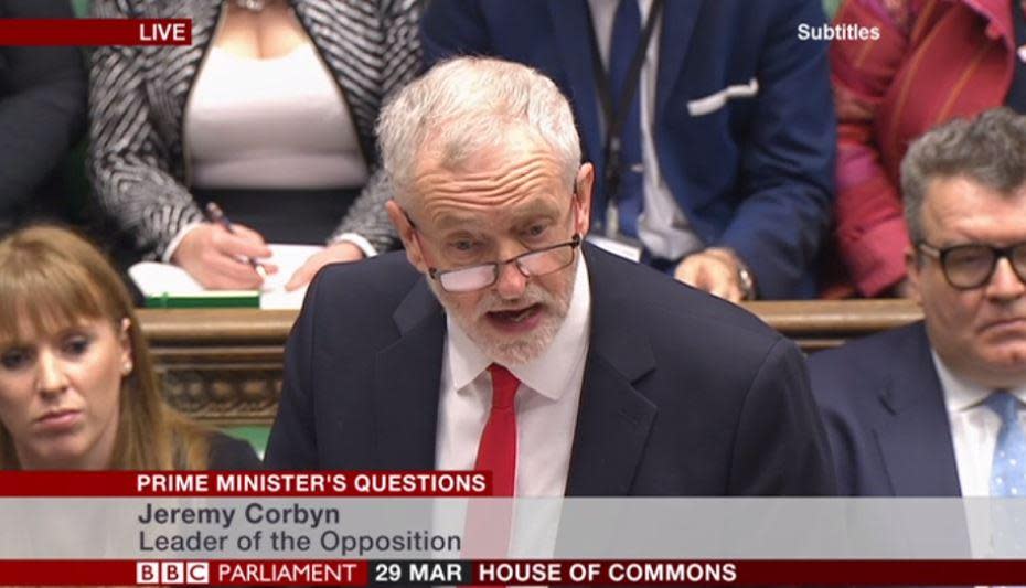 Jeremy Corbyn also said that the UK would have to give up its membership of the single market: BBC Parliament/Screengrab