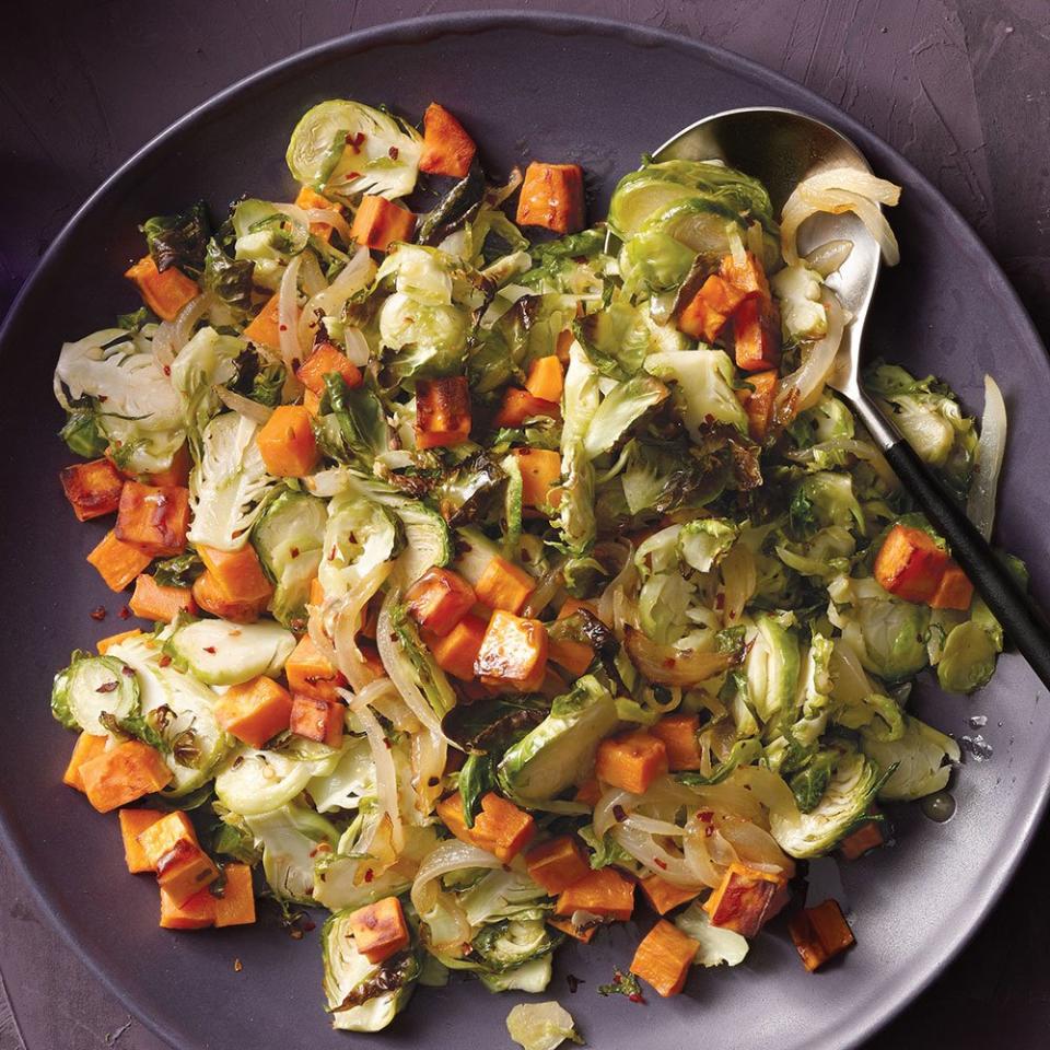 Brussels Sprout and Sweet Potato Salad