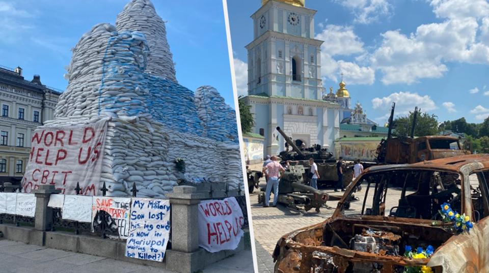 Sandbags in Kyiv