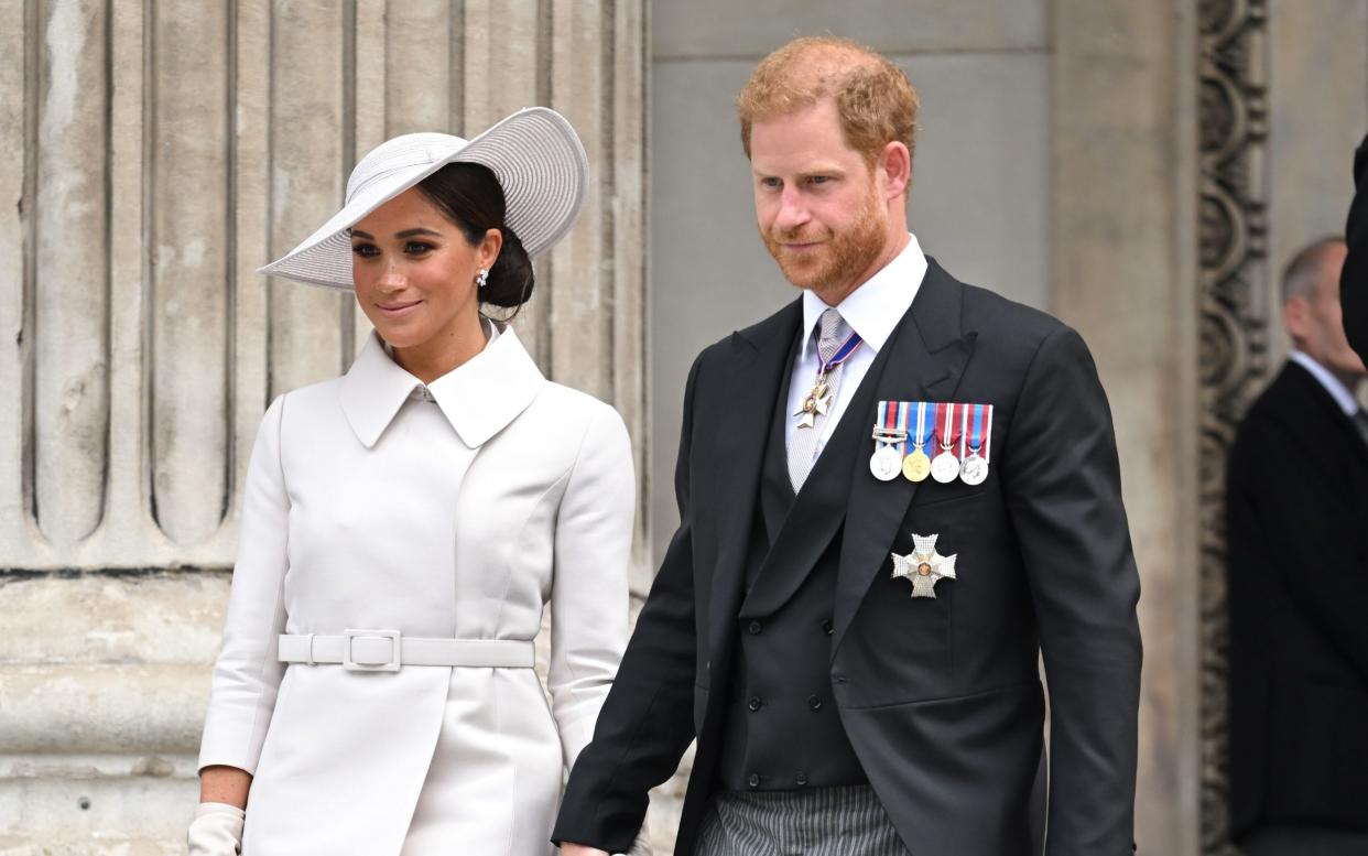 The Duke and Duchess of Sussex attend the National Service of Thanksgiving at St Paul's Cathedral in June - Karwai Tang 