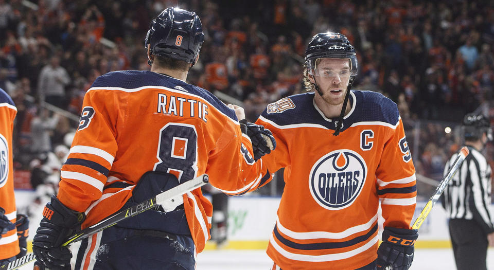 Edmonton Oilers’ Connor McDavid and Ty Rattie could find awesome chemistry or be a major let down as a duo. (Jason Franson/CP)