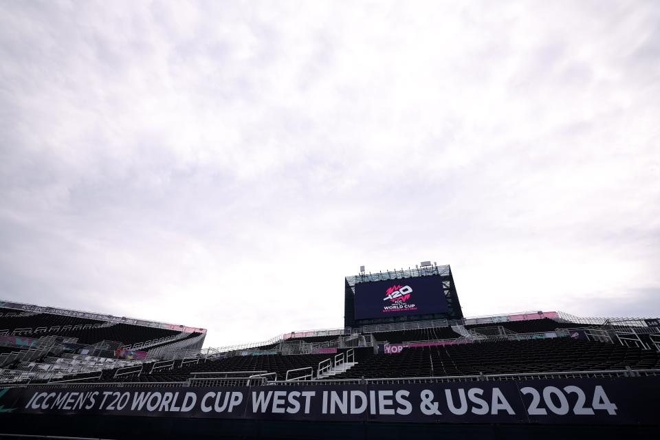 General views of the Nassau County International Cricket Stadium ahead of the ICC Men's T20 Cricket World Cup West Indies & USA 2024 at Nassau County International Cricket Stadium on June 02, 2024 in New York, New York.