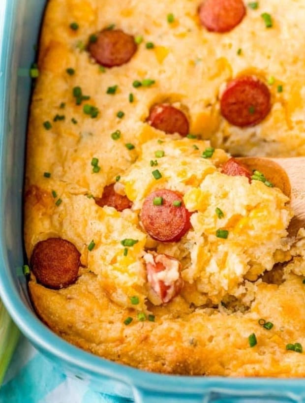 <p><a href="https://www.thecountrycook.net/hot-dog-corn-casserole/" rel="nofollow noopener" target="_blank" data-ylk="slk:The Country Cook;elm:context_link;itc:0;sec:content-canvas" class="link ">The Country Cook</a></p>