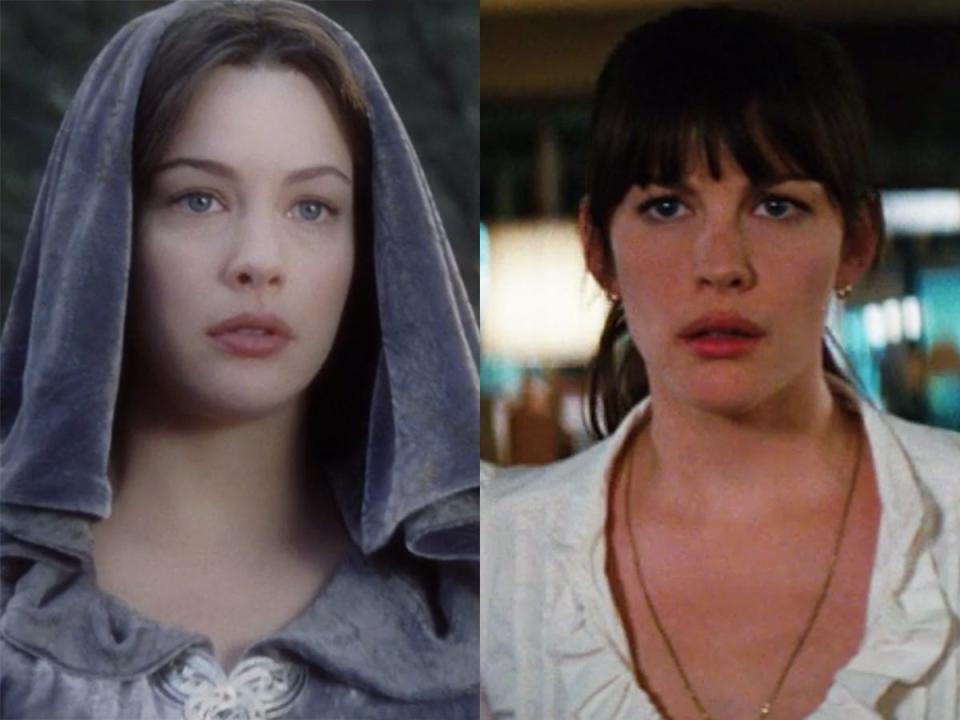 On the left: Liv Tyler as Arwen in "The Lord of the Rings: The Return of the King." On the right: Tyler as Betty Ross in "The Incredible Hulk."
