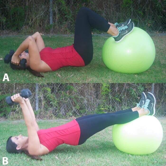 Stability Ball Curl with Skull Crusher