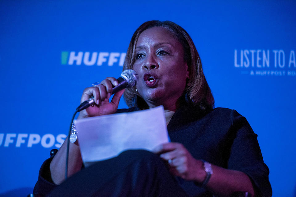 "People of color, like people of any other color, start businesses and they work in those businesses, day in and day out for those businesses to grow. ... All with the intention and the hope of being beneficiaries to America's promise: Prosperity for all," Jozelle Booker says to the crowd.