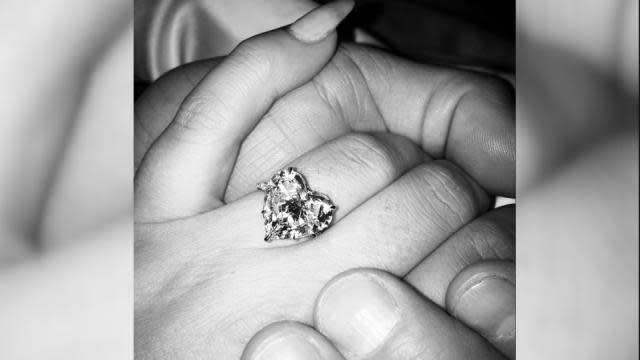 Some high-profile couplings last, some don't, but diamonds? Those last forever. Take Iggy Azalea's new bling, for instance. Los Angeles Lakers star Nick Young proposed to Iggy with a stunning custom-cut 10-carat diamond ring valued at $500,000. In honor of the Australian rapper's engagement, we've ranked the spectacular rocks that have graced some of Hollywood's most famous hands from smallest to largest for your ogling pleasure. <strong>.75-carat - Jessa Duggar</strong> Instagram The <em>19 Kids and Counting</em> star received a modest .75-carat diamond ring from Ben Seewald in September 2014, and the two tied the knot less than three months later. <strong>1-carat - Michelle Obama</strong> Getty Images President Barack Obama proposed to the First Lady with a beautiful round-cut diamond ring -- estimated to be 1-carat -- over a romantic candlelit dinner. The couple have since been married for over 20 years. <strong>PHOTOS: Best Celebrity Wedding Dresses</strong> <strong>2-carat - Keira Knightly</strong> Getty Images In spring of 2012, rocker James Righton gave the actress a 2-carat brilliant-cut solitaire diamond ring, which holds an estimated price tag of $40,000. The following May, the pair said their "I Do's" during a low-key ceremony in France. <strong> 3.02-carat - Nicole "Snooki" Polizzi </strong> Getty Images The <em>Jersey Shore</em> stars got engaged in early 2012 when Jionni LaValle proposed to Snooki with a 3.02-carat princess-cut diamond ring. Reportedly valued at $55,000, the ring includes a custom-built band adorned with 2-carats of diamonds. The pair later got married during a <em>Great Gatsby</em>-themed ceremony in New Jersey that aired on the final episode of <em>Snooki & JWOWW</em>. <strong>3.5-carat - Miley Cyrus</strong> Getty Images In 2012, Liam Hemsworth asked his <em>Last Song</em> co-star to marry him with a 3.5-carat cushion-cut diamond ring created by Neil Lane. The two later broke off their engagement, and Miley has reportedly since lost the ring, which is valued at over $100,000. <strong>4-carat - Reese Witherspoon</strong> Getty Images The Academy Award-winning actress received a gorgeous 4-carat Ashoka-cut diamond ring set on a pavé diamond-and-platinum band from Hollywood agent Jim Toth in late 2010. The couple recently celebrated their fourth wedding anniversary. <strong>PHOTOS: Celebs Who Had Secret Weddings</strong> <strong>4.5-carat - Jennifer Garner</strong> Getty Images The actress married Ben Affleck in 2005, after he proposed to her with a 4.5-carat cushion-cut diamond. The couple, parents to daughters Violet and Seraphina and son Samuel, have been battling breakup rumors as of late, just as their 10th anniversary approaches later this month. <strong>5-carat - Mila Kunis</strong> Getty Images After nearly two years of dating, Ashton Kutcher proposed to his former <em>That '70s Show</em> co-star with a minimalist-style engagement ring -- but there's nothing minimal about that diamond! Estimated to be 5 carats, the ring is likely worth upwards of $260,000. The two haven’t officially admitted to being married yet, but Mila's ring finger tells another story. <strong>6-carat - Lady Gaga</strong> Instagram/Getty Images Earlier this year, Taylor Kinney proposed to the pop star with a massive heart-shaped diamond designed by Lorraine Schwartz. Shortly after the engagement, Lady Gaga posted a photo of the ring, estimated at 6-carats, on Instagram captioned, "He gave me his heart on Valentine's Day, and I said YES!" <strong>7-carat - Blake Lively</strong> Getty Images Ryan Reynolds gave the <em>Age of Adaline</em> actress a beautiful 7-carat pink oval diamond set in rose gold. The $2 million ring received a matching band when Blake and Ryan exchanged vows in the fall of 2012. <strong>NEWS: Celeb Weddings We're Still Waiting For</strong> <strong>8-carat - Jennifer Aniston</strong> Getty Images Actor Justin Theroux popped the question back in August 2012 with an estimated 8-carat radiant-cut diamond, but the actors have yet to officially tie the knot. <strong>8.5-carat - Jennifer Lopez</strong> Getty Images Marc Anthony proposed to the platinum-selling artist with an 8.5-carat blue diamond ring, which is reportedly worth $4 million -- quite a step up from the 6.1-carat pink Harry Winston diamond that Ben Affleck gave J.Lo in 2002. The singers separated in 2011 and officially divorced three years later. <strong>NEWS: Iggy Steps Out With Engagement Ring</strong> <strong>14-carat - Avril Lavigne</strong> Getty Images Back in August 2012, Nickelback frontman Chad Kroeger popped the question to Avril with a 14-carat pear-shaped diamond ring. The Canadian crooners married a year later in the south of France. For their one-year anniversary, Chad reportedly gifted his wife with another diamond ring -- a 17-carat emerald cut! <strong>15-carat - Kim Kardashian</strong> Getty Images Kanye West proposed to the stylish reality star in front of family and friends with a flawless 15-carat cushion-cut diamond ring, estimated to be worth <em>more</em> than the 20-carat ring Kim received from Kris Humphries in 2011. Kimye later exchanged vows in Florence, Italy, and the high-profile pair recently celebrated their first anniversary of marriage. <strong>16-carat - Angelina Jolie</strong> Getty Images After dating for seven years, Brad Pitt proposed to Angelina with a unique 16-carat table-cut sparkler, which has an estimated value of $500,000. The duo later held their wedding ceremony at Chateau Miraval in France. <strong>17-carat - Mariah Carey</strong> Getty Images The "Infinity" singer received a $2.5 million Jacob & Co. engagement ring from Nick Cannon in 2008, and the famous duo were married mere weeks after becoming engaged. Flanked by 58 pink diamonds, the 17-carat emerald-cut pink center diamond boasts two half-moon gems on each side. Six years later, the couple separated, and they're currently going through a very public split. <strong>18-carat - Beyoncé</strong> Getty Images The music mogul popped the question to the Grammy Award-winning songstress with a Lorraine Schwartz-designed 18-carat sparkler valued at over $5 million. The power couple later exchanged vows during an intimate New York City ceremony in April 2008 and now have a three-year-old daughter, Blue Ivy. <strong>PHOTOS: Celeb Weddings We Want to Be At</strong> <strong>18-carat - Kate Middleton</strong> Getty Images Originally purchased for Princess Diana in 1981, Kate Middleton's engagement ring is now worth $500,000 and features a 12-carat sapphire surrounded by 14 diamonds -- perfectly fit for a princess! Proud parents to 22-month-old Prince George and newborn Princess Charlotte, Kate and Prince William recently celebrated their fourth wedding anniversary. <strong>24-carat - Paris Hilton</strong> Getty Images In 2005, Paris Hilton received a massive 24-carat canary diamond ring from Greek shipping heir and socialite Paris Latsis. The rock was valued at $4.7 million, but money doesn't buy love -- the same-named couple called off their wedding four months later. <strong>Bonus: Victoria Beckham</strong> Getty Images When David Beckham first proposed to the former Spice Girl in 1998, he did so with a modest (by celebrity standards) 3-carat marquise-cut diamond on a yellow band. Since then, Victoria has upgraded to a collection of 13 engagement rings from the soccer star, including a pear-shaped diamond that is estimated to be between 15- and 17-carats.