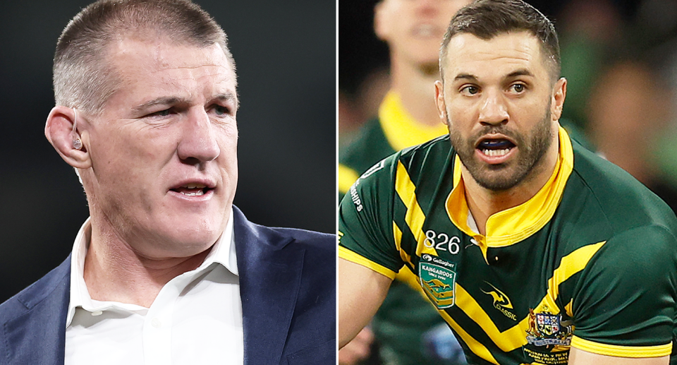 Paul Gallen has axed incumbent Kangaroos captain and fullback James Tedesco after naming his ideal 17 for Australia. Pic: Getty