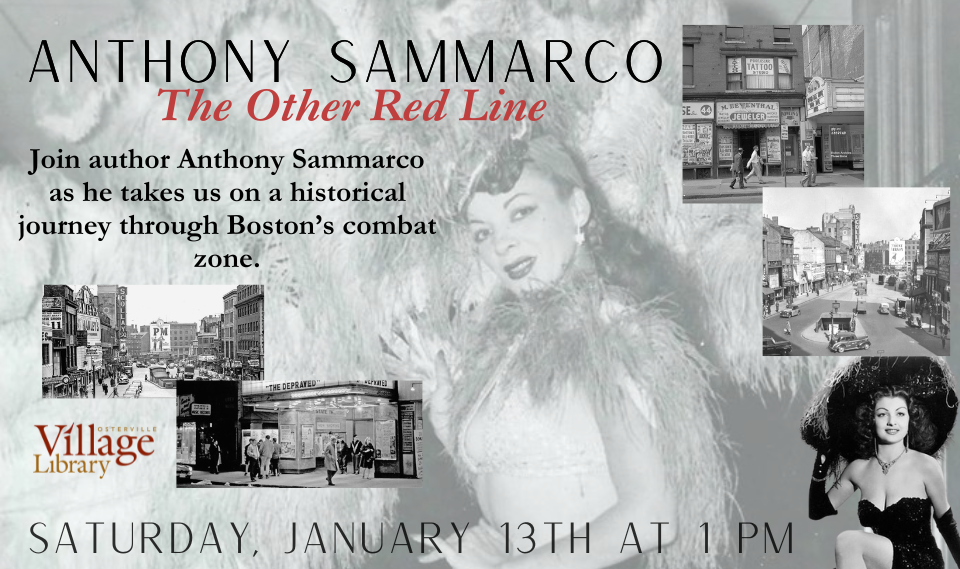 Poster for "The Other Red Line" lecture at the Osterville Village Library.