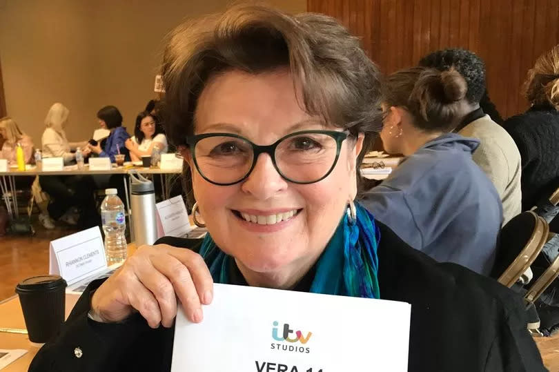 Brenda Blethyn was seen smiling as she attended the read-through of the final ever series of Vera