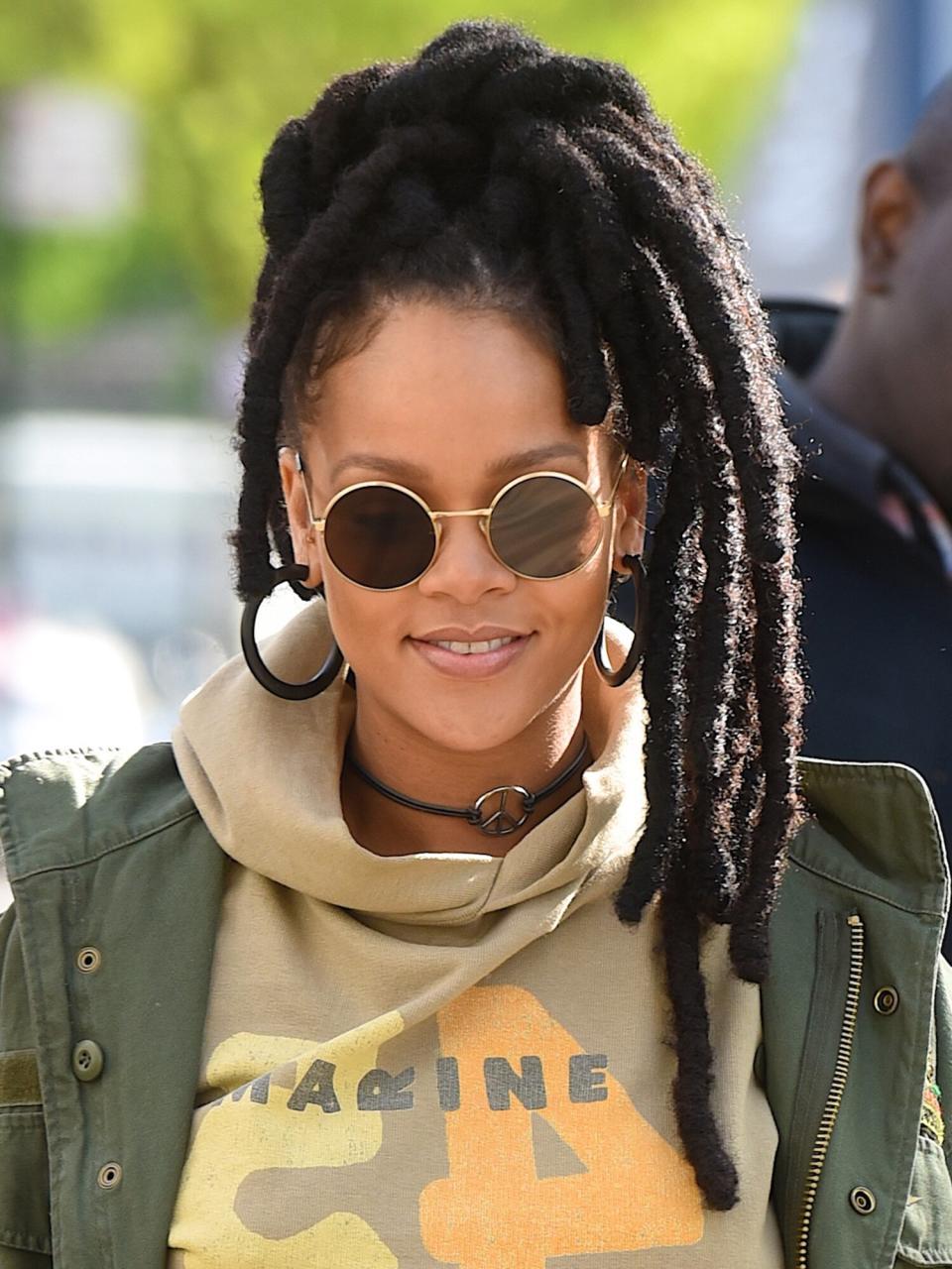 Rihanna seen filming "Ocean's Eight" on May 4, 2017 in Brooklyn, New York City