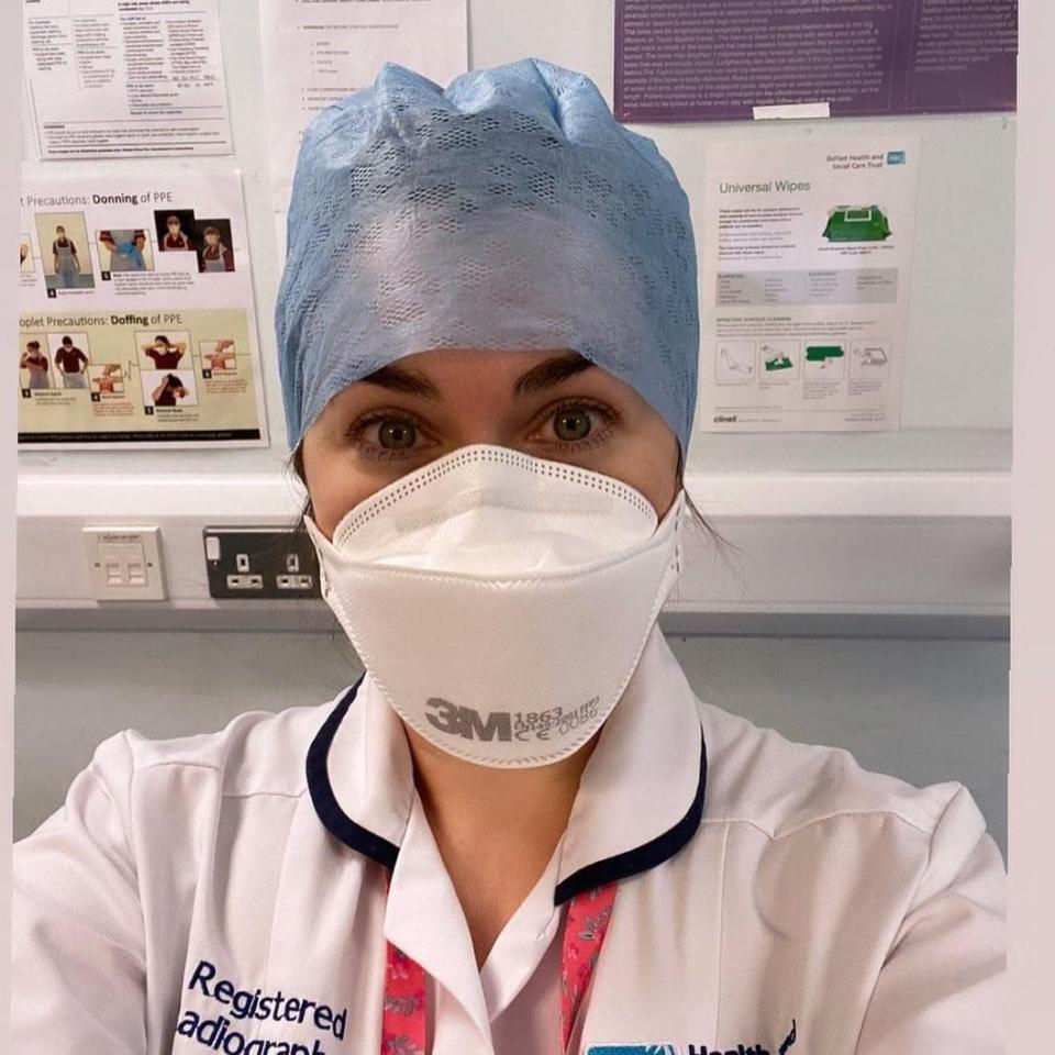 Ciara O’Neill in PPE gear at work in a Belfast hospital (Ciara O’Neill/PA)