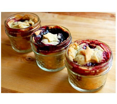 Tiny Blueberry Star Pies in Jars