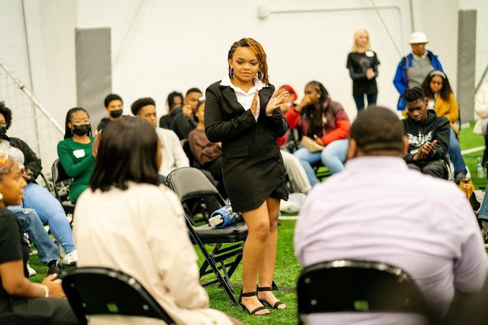 The first Delaware Black Student Summit took filled the Chase Fieldhouse in April 2022, bringing together Black Student Unions from across Delaware school districts.