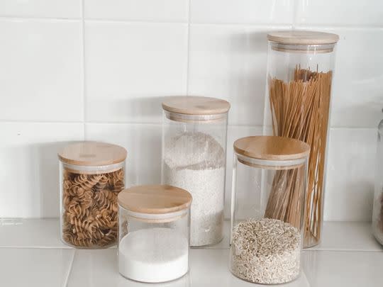 And a set of five kitchen storage canisters