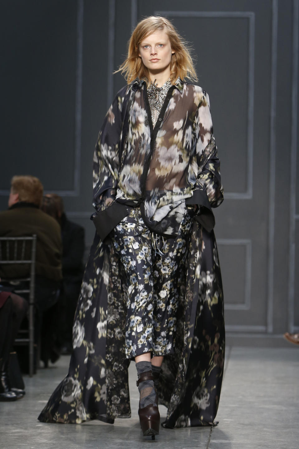 The Vera Wang Fall 2014 collection is modeled during Fashion Week in New York, Tuesday, Feb. 11, 2014. (AP Photo/Jason DeCrow)