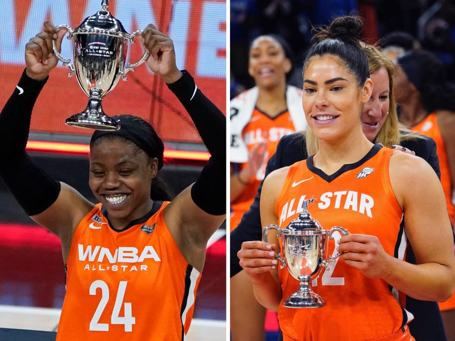 Kelsey Plum's Aces teammates hilariously mock her tiny WNBA All-Star MVP  trophy