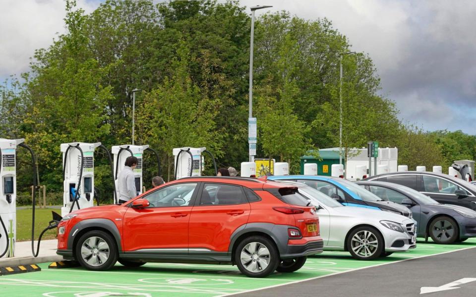 Electric cars charging - Alamy