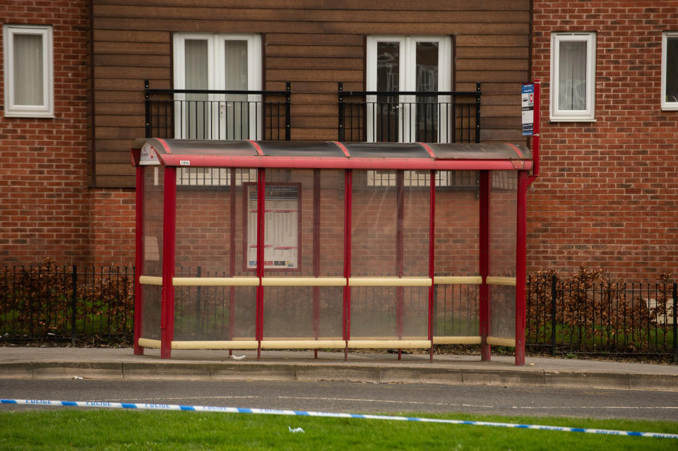 A police cordon remains in place as officers investigate the death (Picture: SWNS)