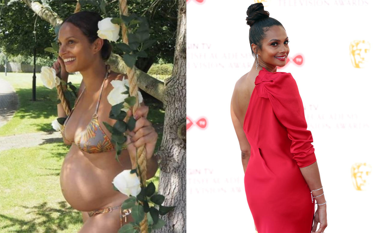 Alesha Dixon shared a photograph of her blossoming baby bump on Instagram [Photo: Instagram/PA]