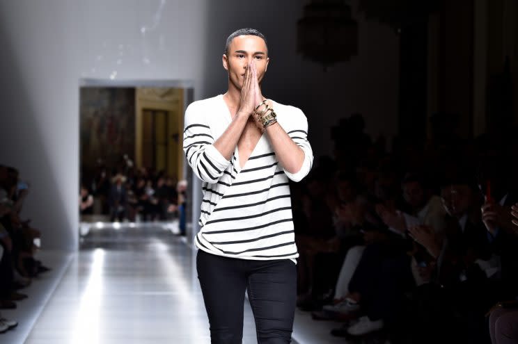 Olivier Rousteing walks the runway during the Balmain Menswear Spring/Summer 2018 show as part of Paris Fashion Week on June 24, 2017 in Paris, France. (Photo by Pascal Le Segretain/Getty Images)