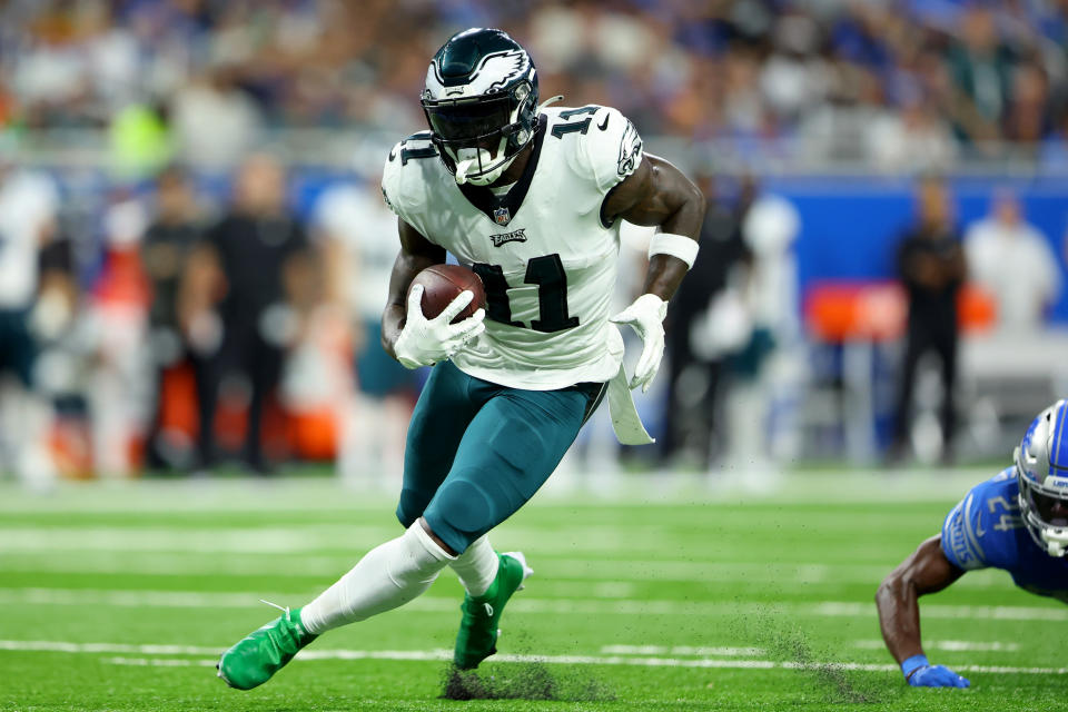 A.J. Brown #11 of the Philadelphia Eagles had a huge fantasy day in Week 1