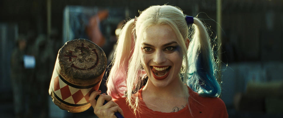 close up of Margot as Harley Quinn