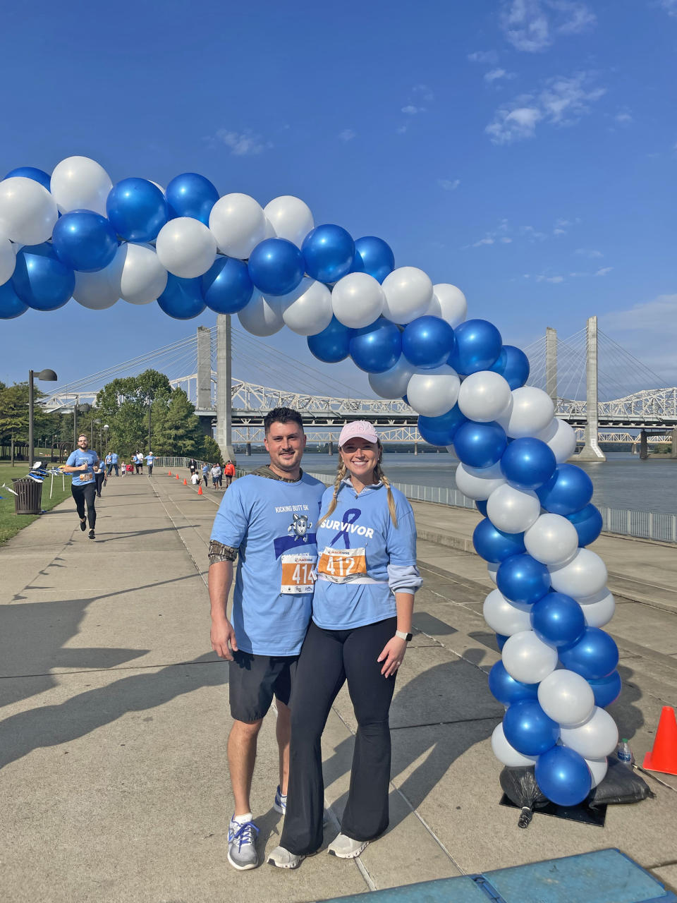 Barrett takes part in the Kicking Butt 5K in Louisville, Kentucky, to raise awareness about colon cancer. (Courtesy Carly Barrett)