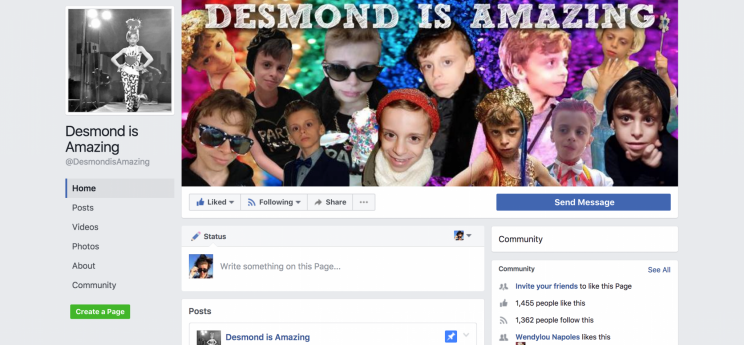 The Facebook page “Desmond Is Amazing” celebrates his spirit.