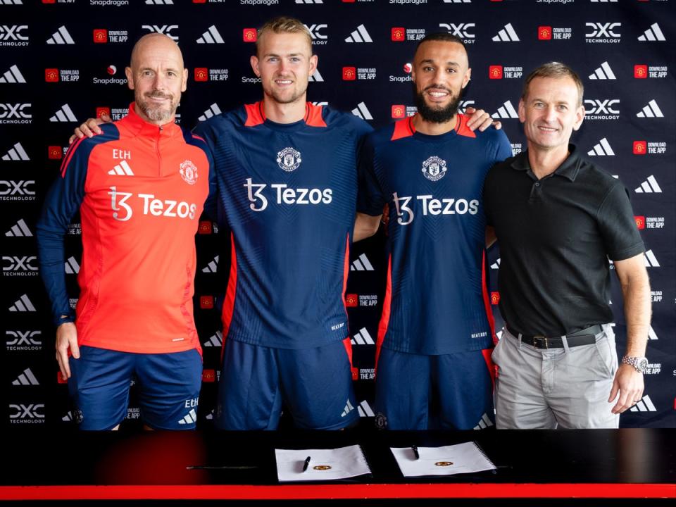 Manchester United complete the signings for Matthijs de Ligt and Noussair Mazraoui from Bayern Munich.  (Manchester United)