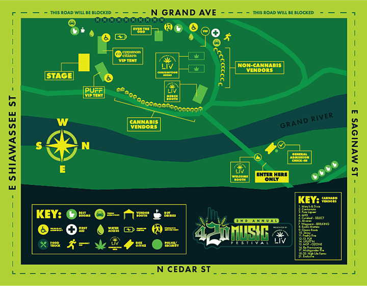 420 Festival grounds map and closures