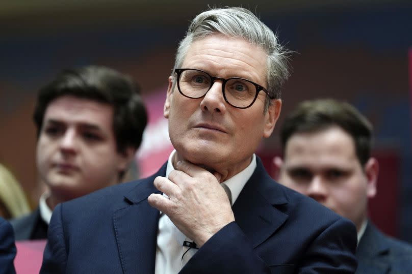 Britain's Labour leader Keir Starmer attends the launch of Scottish Labour's General Election campaign at City Facilities in Glasgow, Scotland