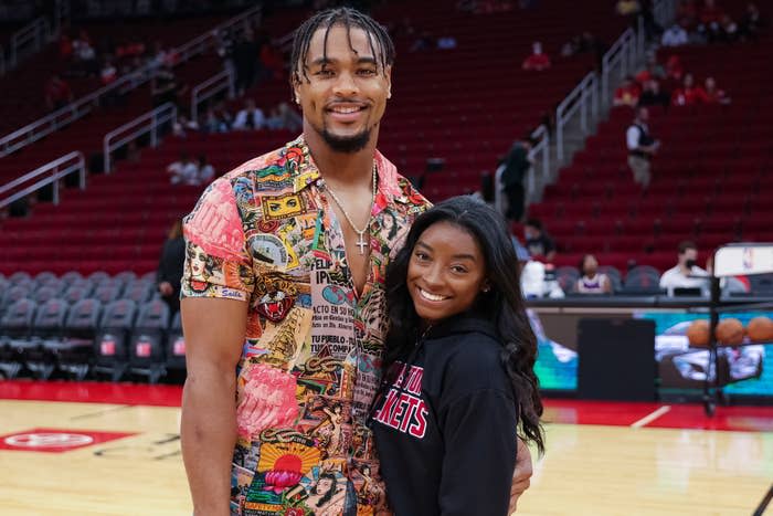 Jonathan Owens and Simone Biles