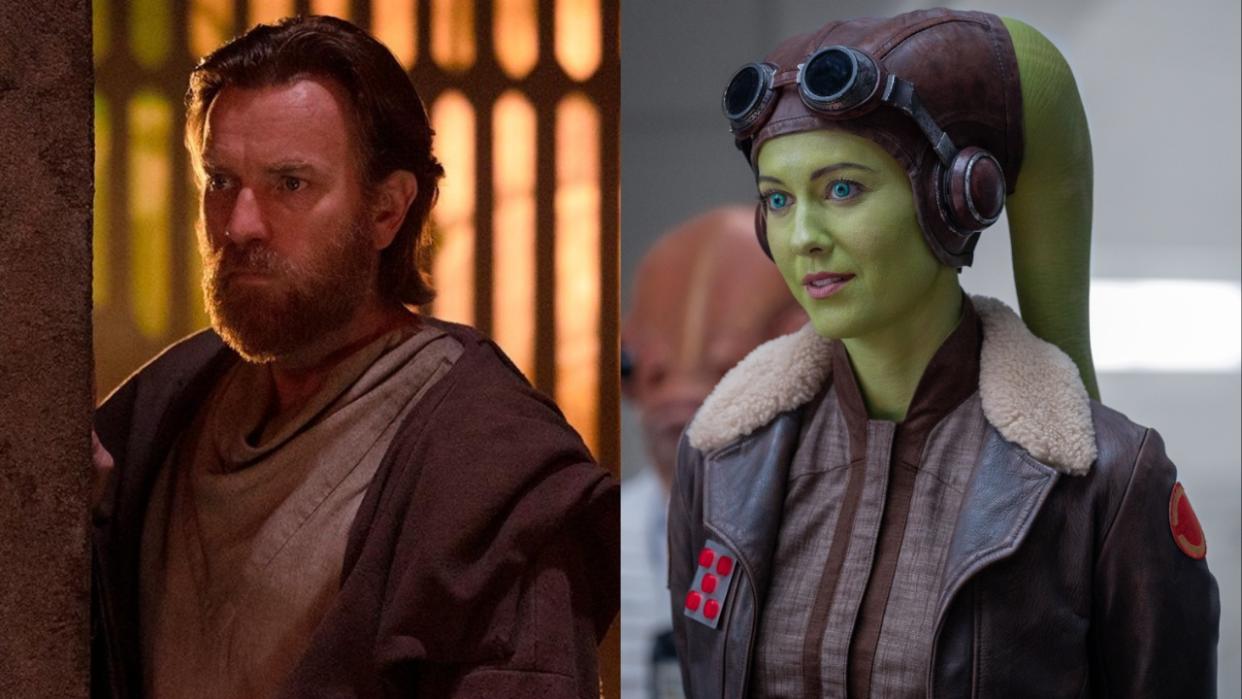  Ewan McGregor as Obi-Wan and Mary Elizabeth Winstead as Hera in Star Wars Disney+ shows. 