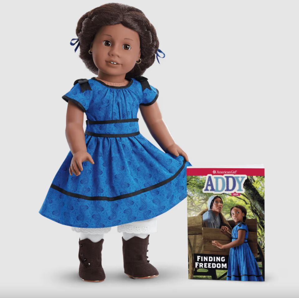 <p><a href="https://go.redirectingat.com?id=74968X1596630&url=https%3A%2F%2Fwww.americangirl.com%2Fproducts%2Faddy-doll-and-book-gmf89&sref=https%3A%2F%2Fwww.housebeautiful.com%2Flifestyle%2Fentertainment%2Fg45912159%2Famerican-girl-doll-decorating-styles%2F" rel="nofollow noopener" target="_blank" data-ylk="slk:Shop Now;elm:context_link;itc:0;sec:content-canvas" class="link ">Shop Now</a></p><p>Addy Walker</p><p>americangirl.com</p><p>$115.00</p>