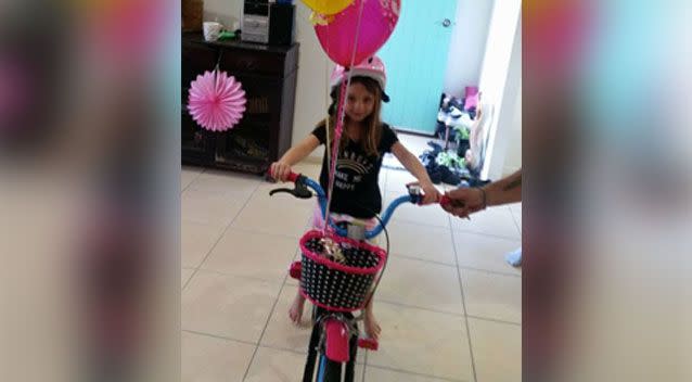 A bicycle given to Havana for her birthday helped spark a devastating cancer diagnosis. Photo: Supplied