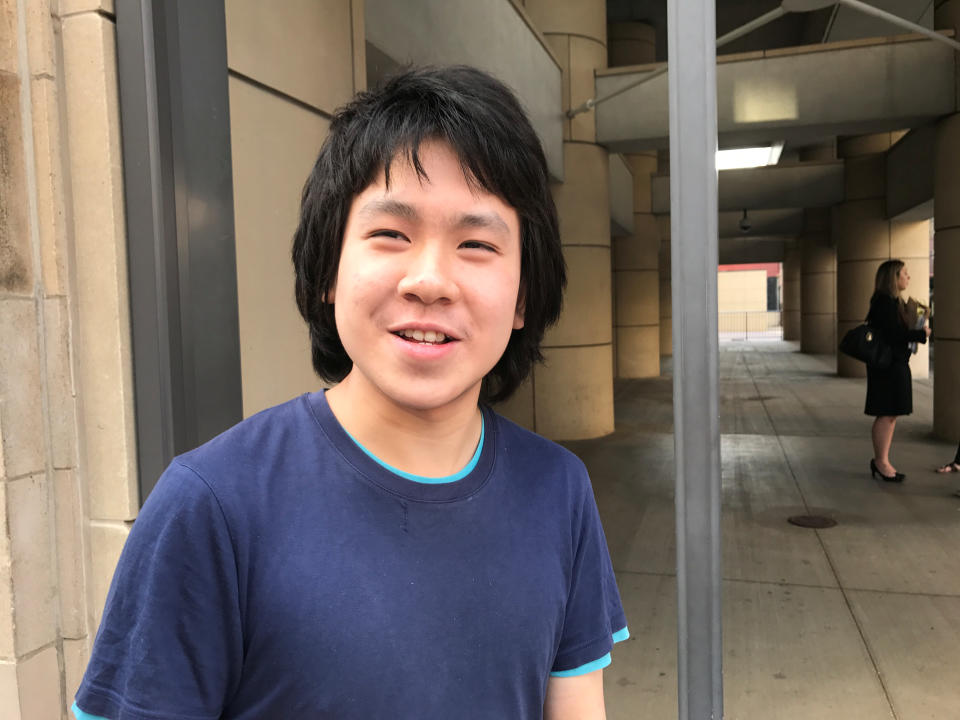 Amos Yee after his release from detention in Chicago in 2017.