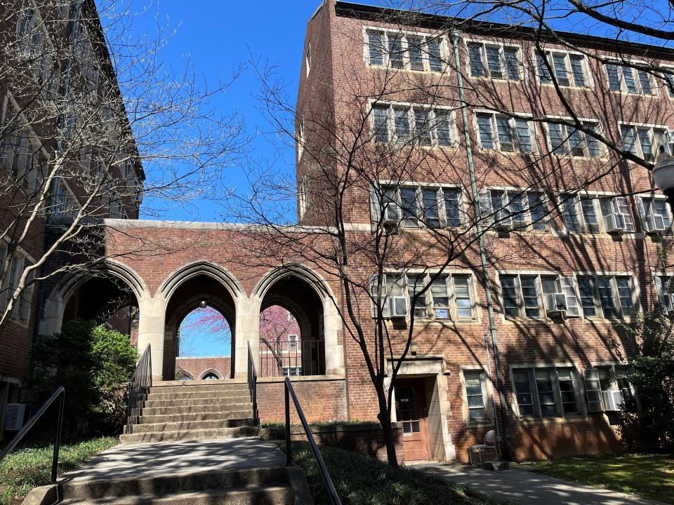 Melrose Halls now sits mostly empty. It features several arched breezeways, which were characteristic of many of architect Charles Barber’s buildings.
