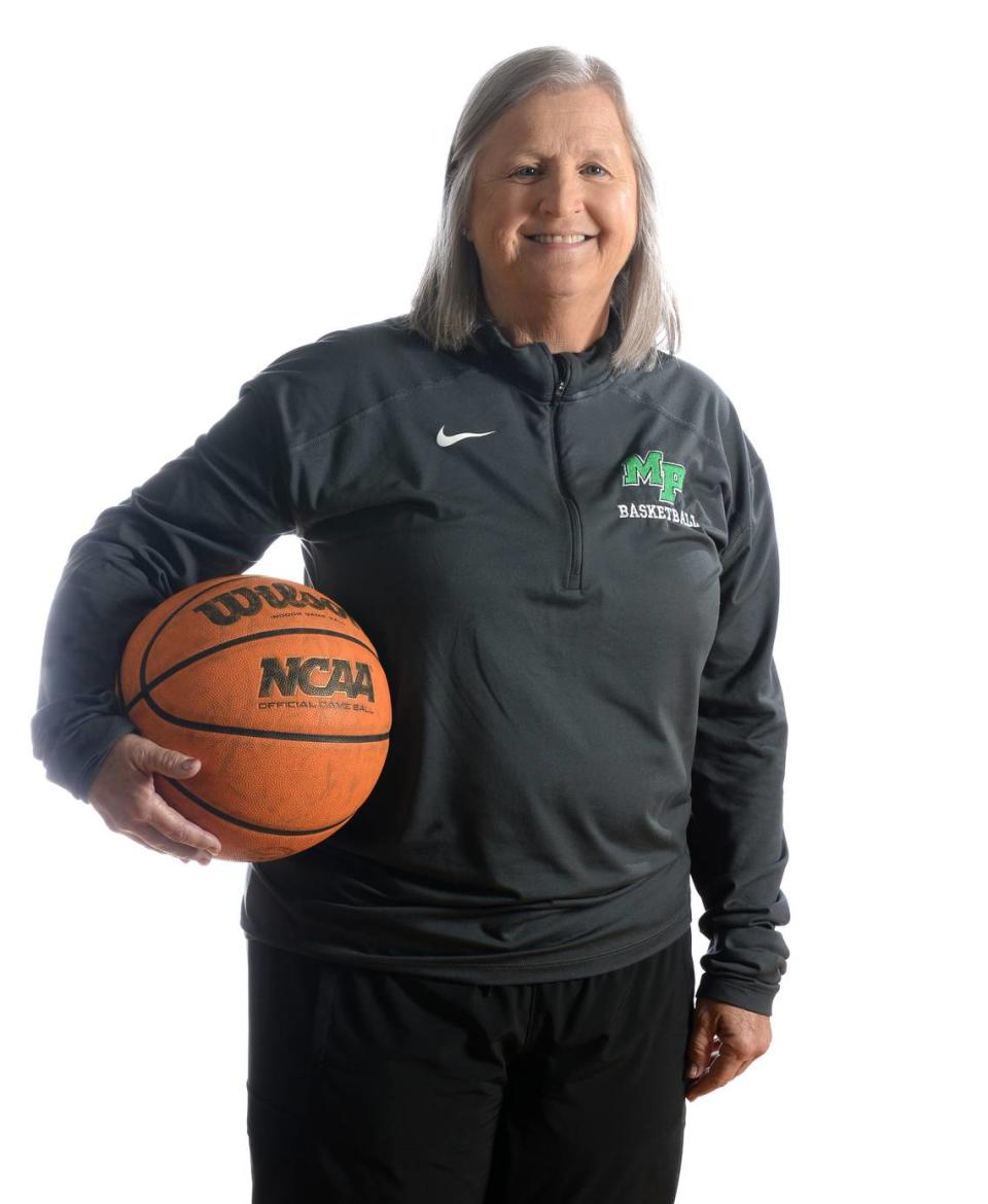 Myers Park girls head basketball coach Barbara Nelson on Tuesday, March 19, 2024. Nelson is the coach of the Sweet 16 era (1984-present). JEFF SINER/jsiner@charlotteobserver.com