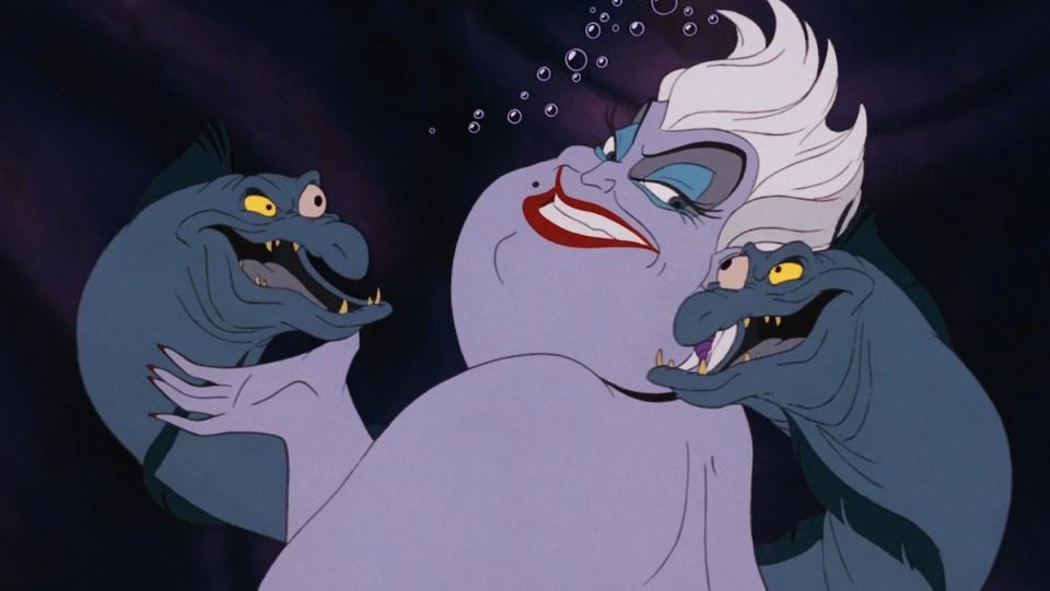 Ursula with her two pet eels around her shoulders from The Little Mermaid